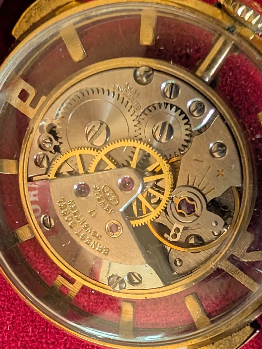 Ernest Borel Cocktail Mens 32mm Kaleidescope Mystery Dial Rare In Box